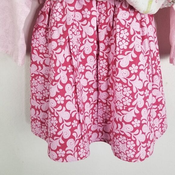 Handmade Long Sleeve Pink Bibbed‎ Dress - Picture 5 of 9